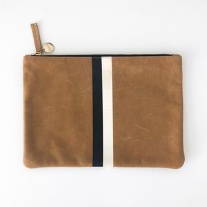 Clare V. Center Stripe Clutch